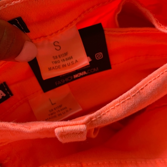 Fashion Nova Neon On Edge Distressed Denim Shorts - Picture 7 of 8